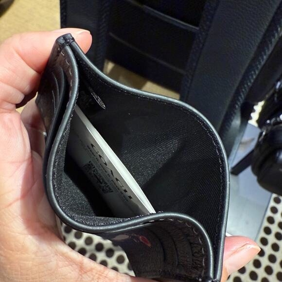 Coach Slim Id Card Case With Penguin Print CCP96 coated canvas/Black - Picture 4 of 6